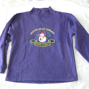 Girls Purple sweatshirt Winter Skate O Rama embroidered Applique